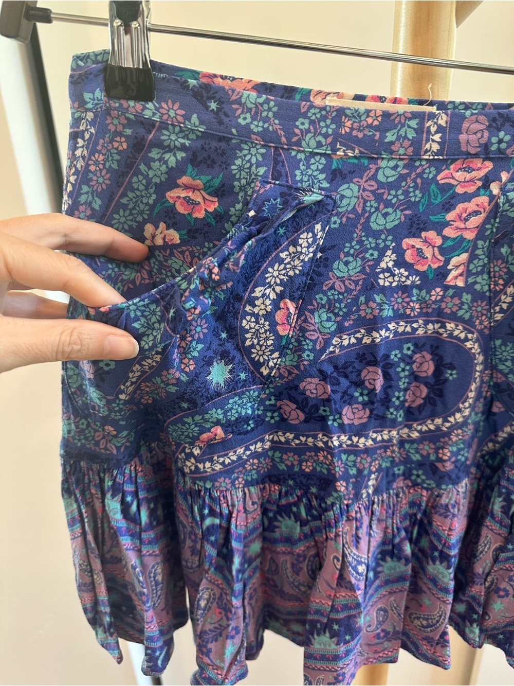 Spell & The Gypsy Collective Floral Paisley Mini Skirt Size S - Picture 2 of 4